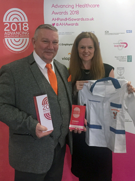 Malcolm Robinson, a scientist from Worthing, has received two awards at the Advancing Healthcare Awards, recognising his commitment to charitable work with severely ill children.